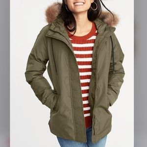 Old Navy Hooded Utility Olive Green Parka L